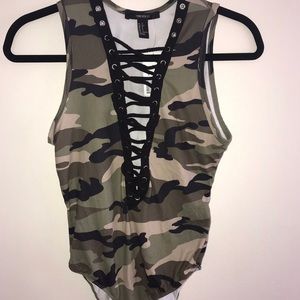 Forever 21 camo bodysuit
